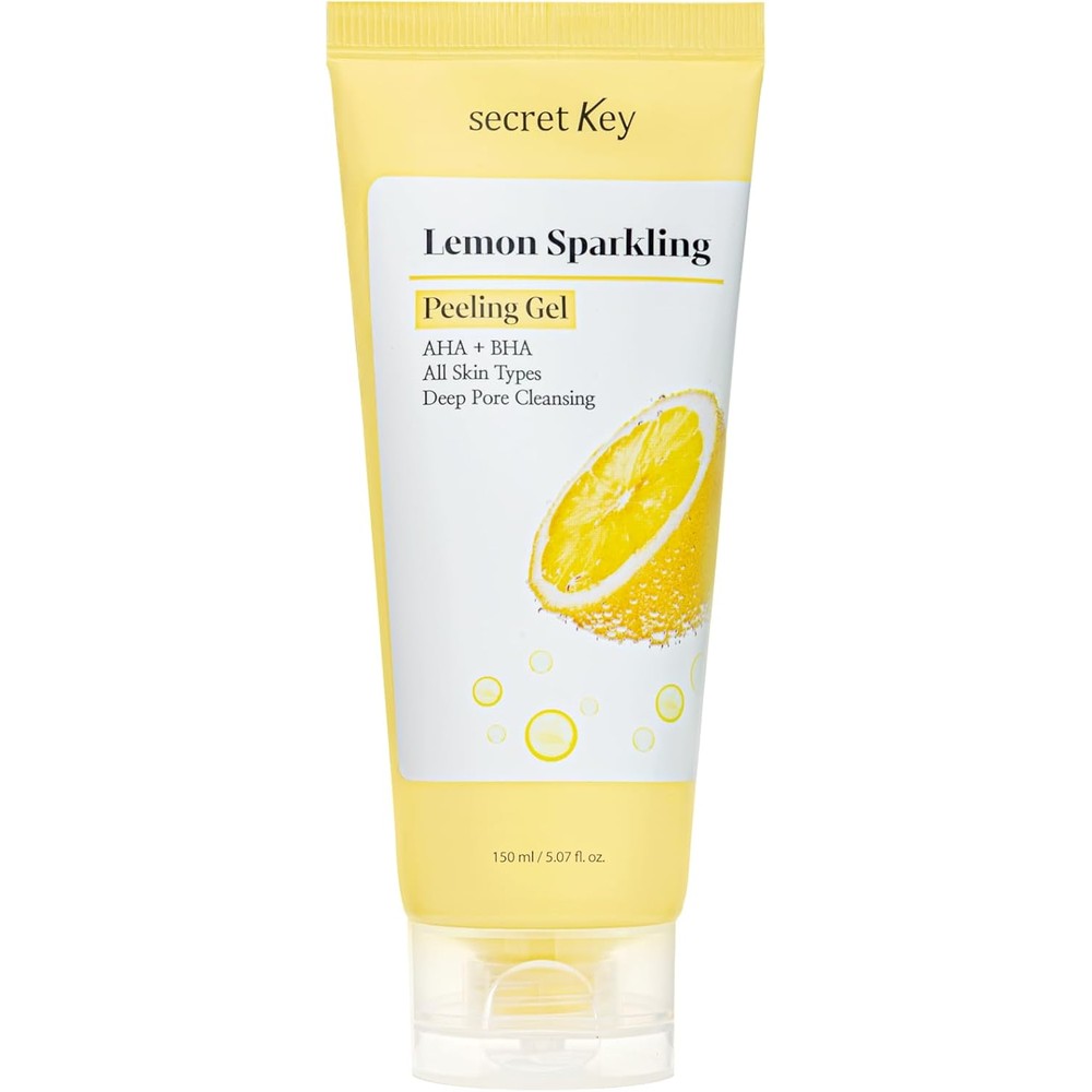 Secret Key Lemon Sparkling Peeling Gel bottle front view for deep cleansing