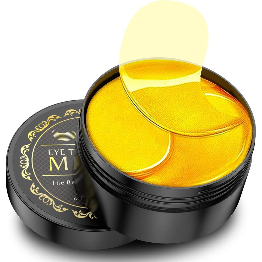 Nazano 24K Gold Under Eye Patches front view showing 60 count jar