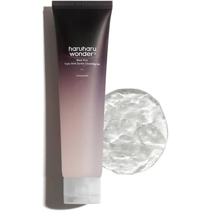 Haruharu Wonder Black Rice Triple AHA Gentle Cleansing Gel tube front view