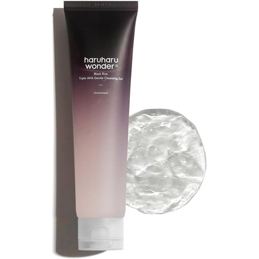 Haruharu Wonder Black Rice Triple AHA Gentle Cleansing Gel tube front view