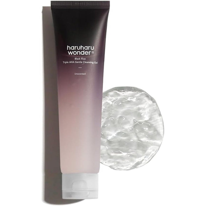 Haruharu Wonder Black Rice Triple AHA Cleansing Gel front view packaging