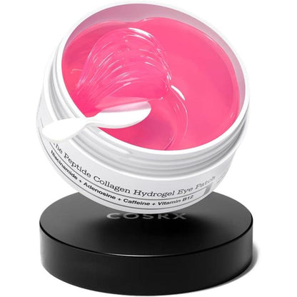 COSRX Pink Peptides Collagen Hydrogel Eye Patch packaging front view showing authentic Korean skincare brand logo.