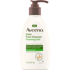 Aveeno daily foaming gel facial cleanser front view bottle packaging