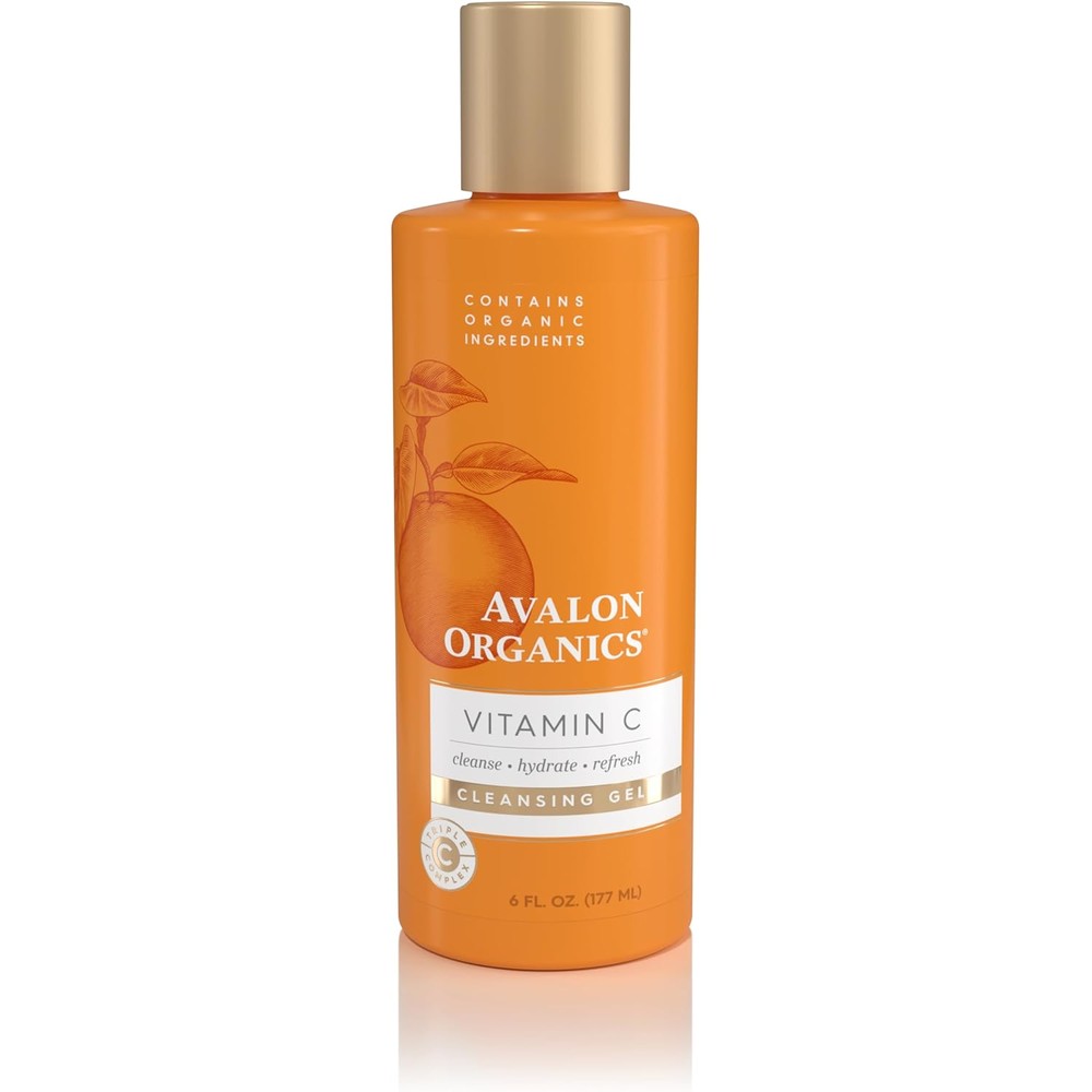 Avalon Organics Vitamin C Cleansing Gel 6 oz bottle for brightening and facial care