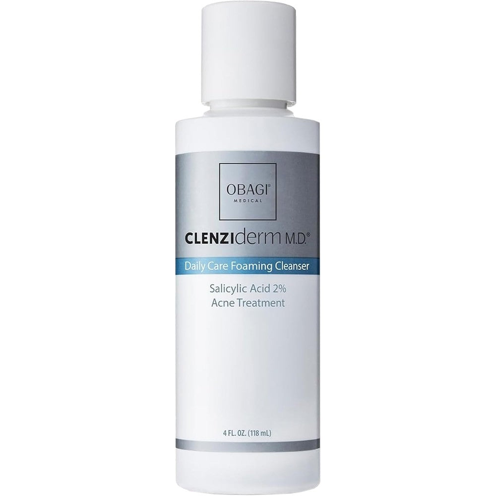 Obagi Medical CLENZIderm M.D. Daily Care Foaming Acne Cleanser front view bottle representing premium acne face wash