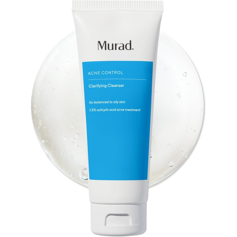 Murad Acne Control Clarifying Cleanser bottle showing salicylic acid and green tea formula