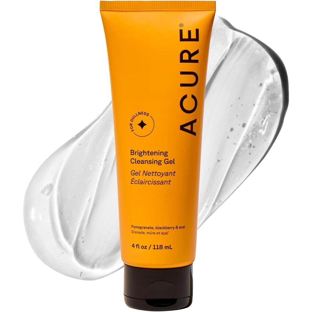 Acure Brightening Cleansing Gel 4 fl oz tube for radiant skin