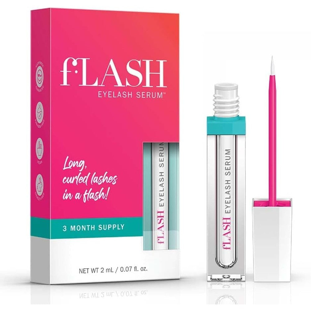 Flashserum Eyelash Serum 2ml bottle front view for natural lash growth