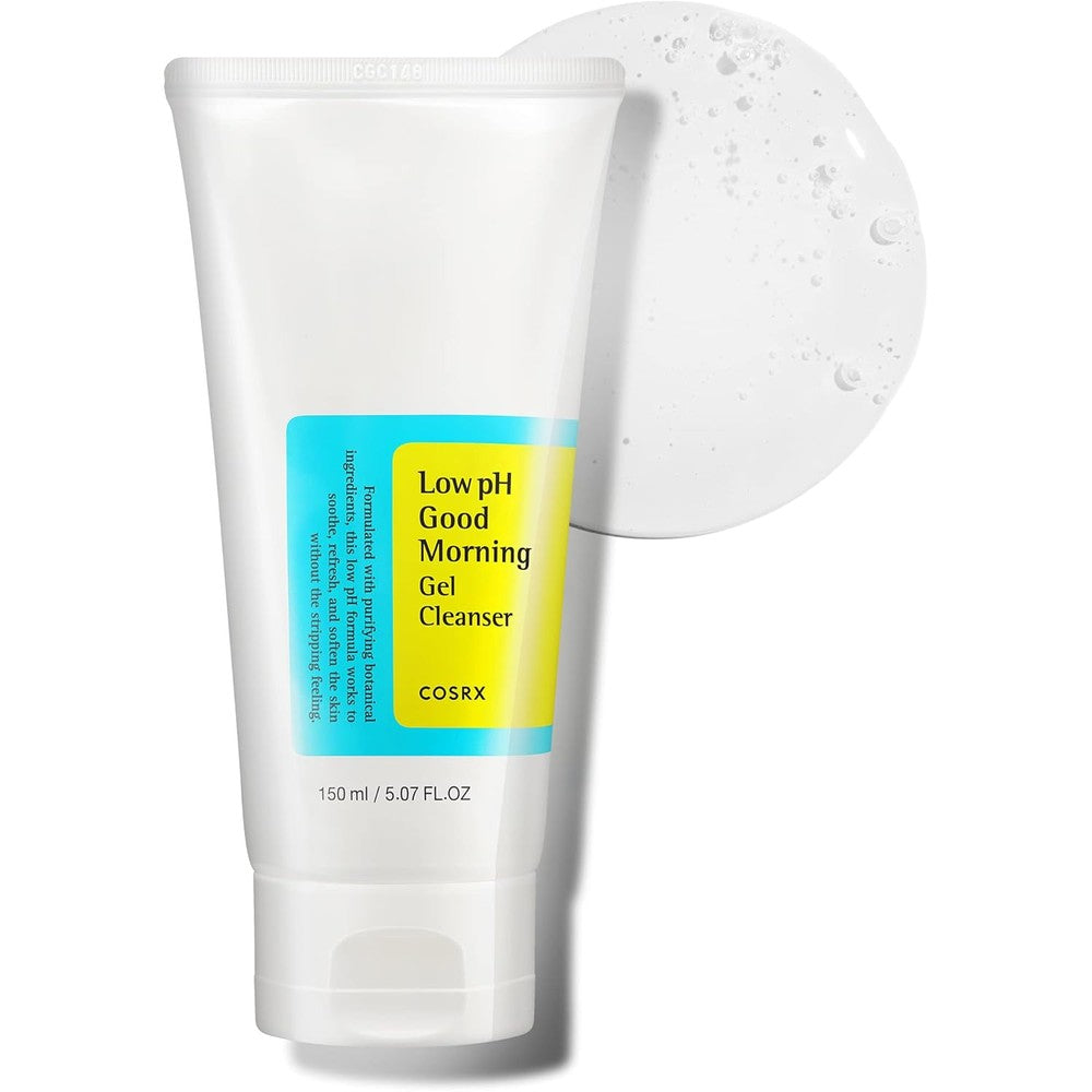 Cosrx Low pH Good Morning Gel Cleanser 150ml front view bottle for daily facial cleansing