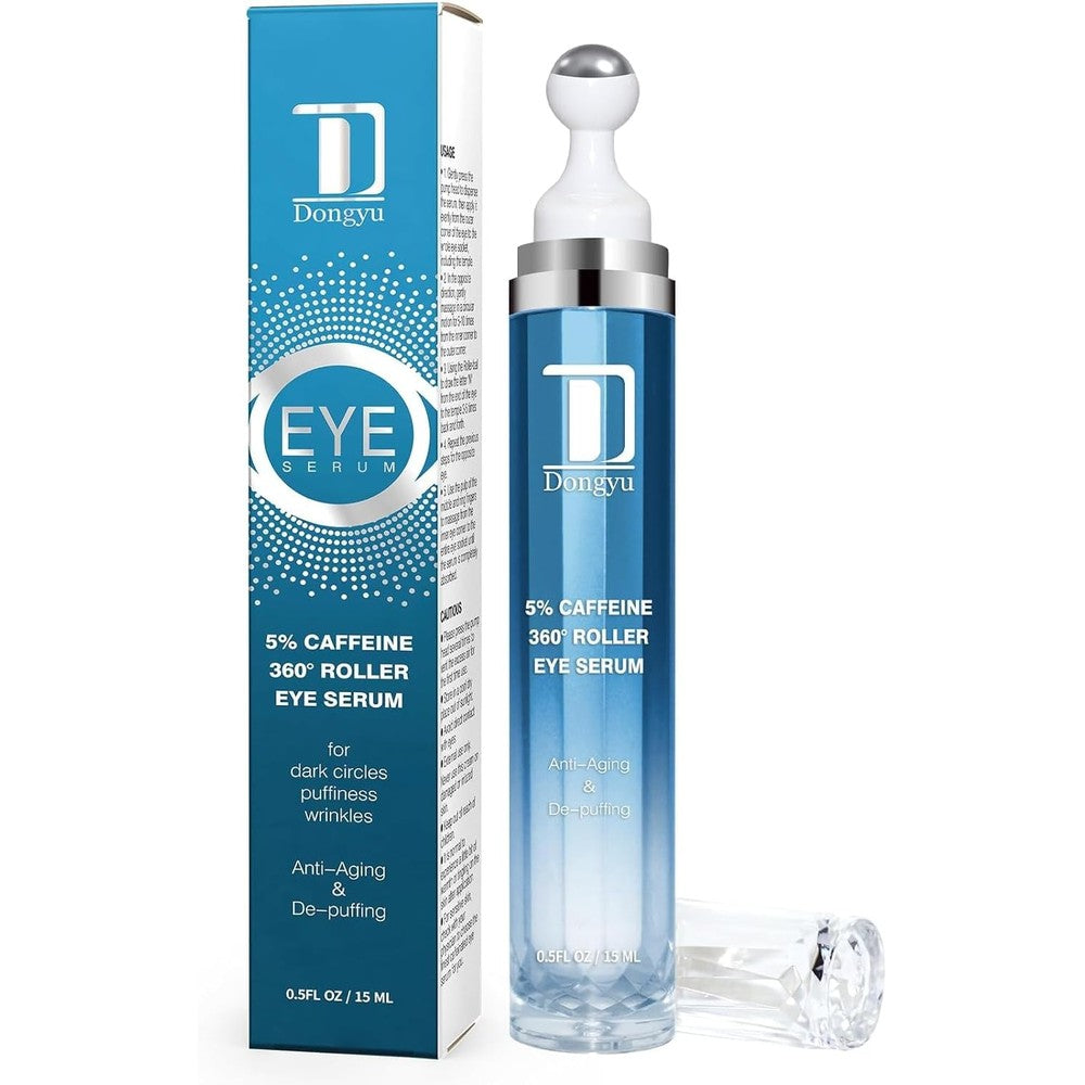 Dongyu 5% Caffeine Eye Serum bottle front view for dark circles