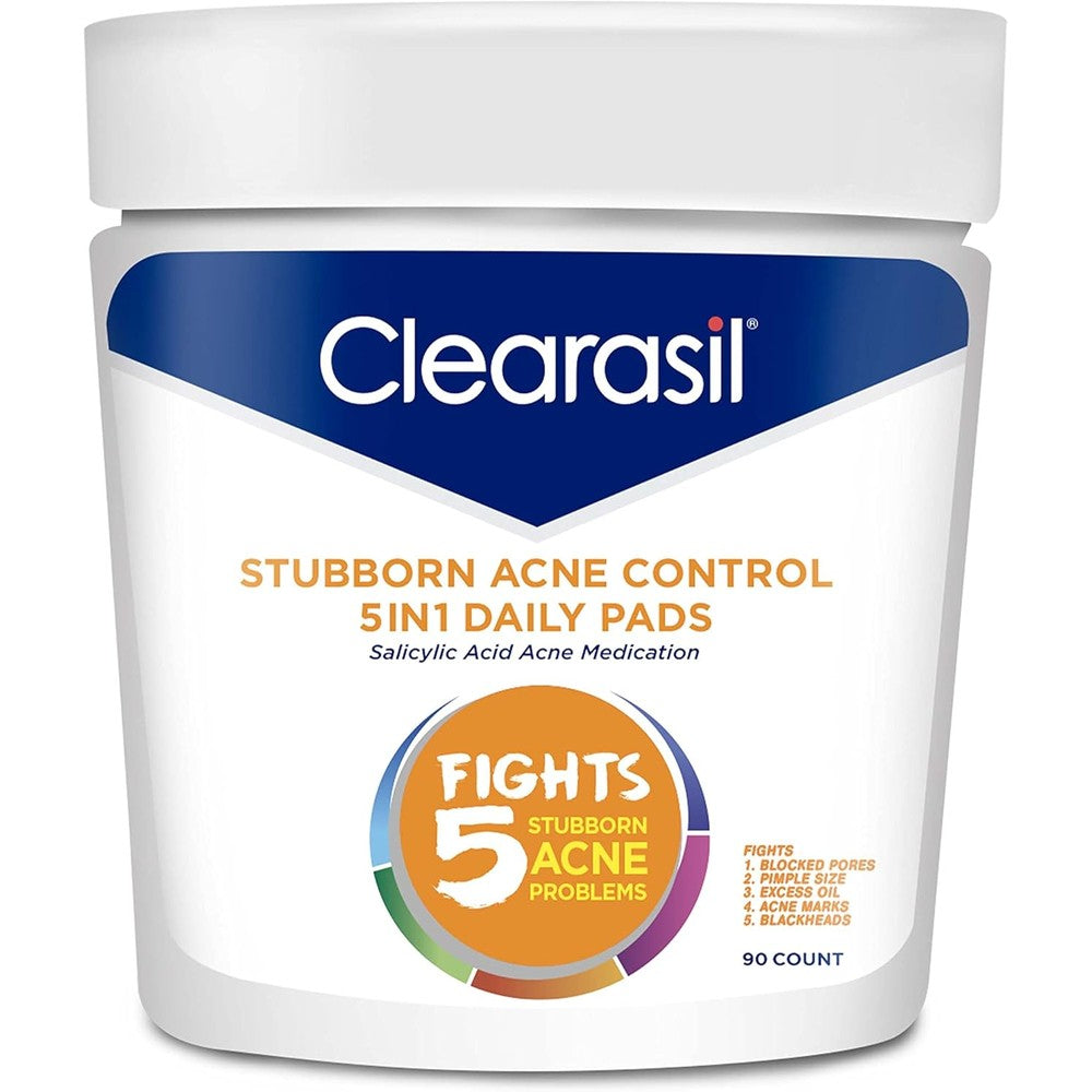Clearasil Stubborn Acne Control 5 In 1 Daily Cleansing Pads container