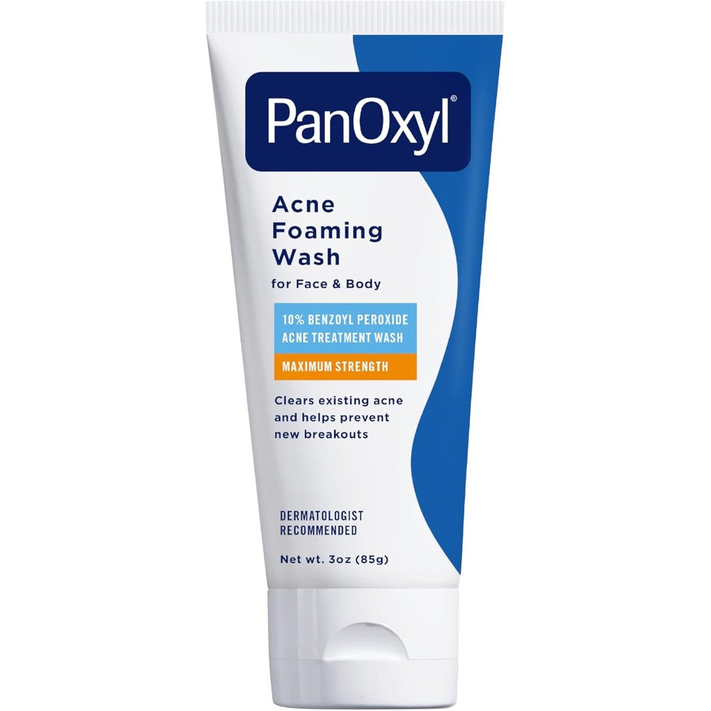 PanOxyl Acne Foaming Wash 10% Benzoyl Peroxide 3 Ounce front view
