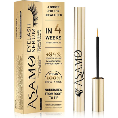 Asamo Eyelash Growth Serum 15 Plant Extracts front view bottle