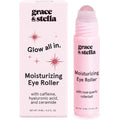 Grace & Stella Under Eye Brightener with rose quartz rollerball front view for dark circles