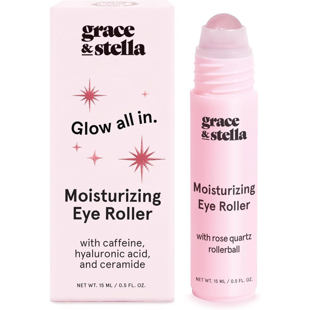 Grace And Stella Under Eye Brightener With Rose Quartz Rollerball, Hyaluronic Acid And Caffeine Eye Serum For Dark Circles, 15 Milliliters / 0.51 F... - Image 1