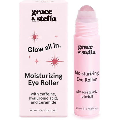 Grace And Stella Under Eye Brightener With Rose Quartz Rollerball, Hyaluronic Acid And Caffeine Eye Serum For Dark Circles, 15 Milliliters / 0.51 F... - Image 1