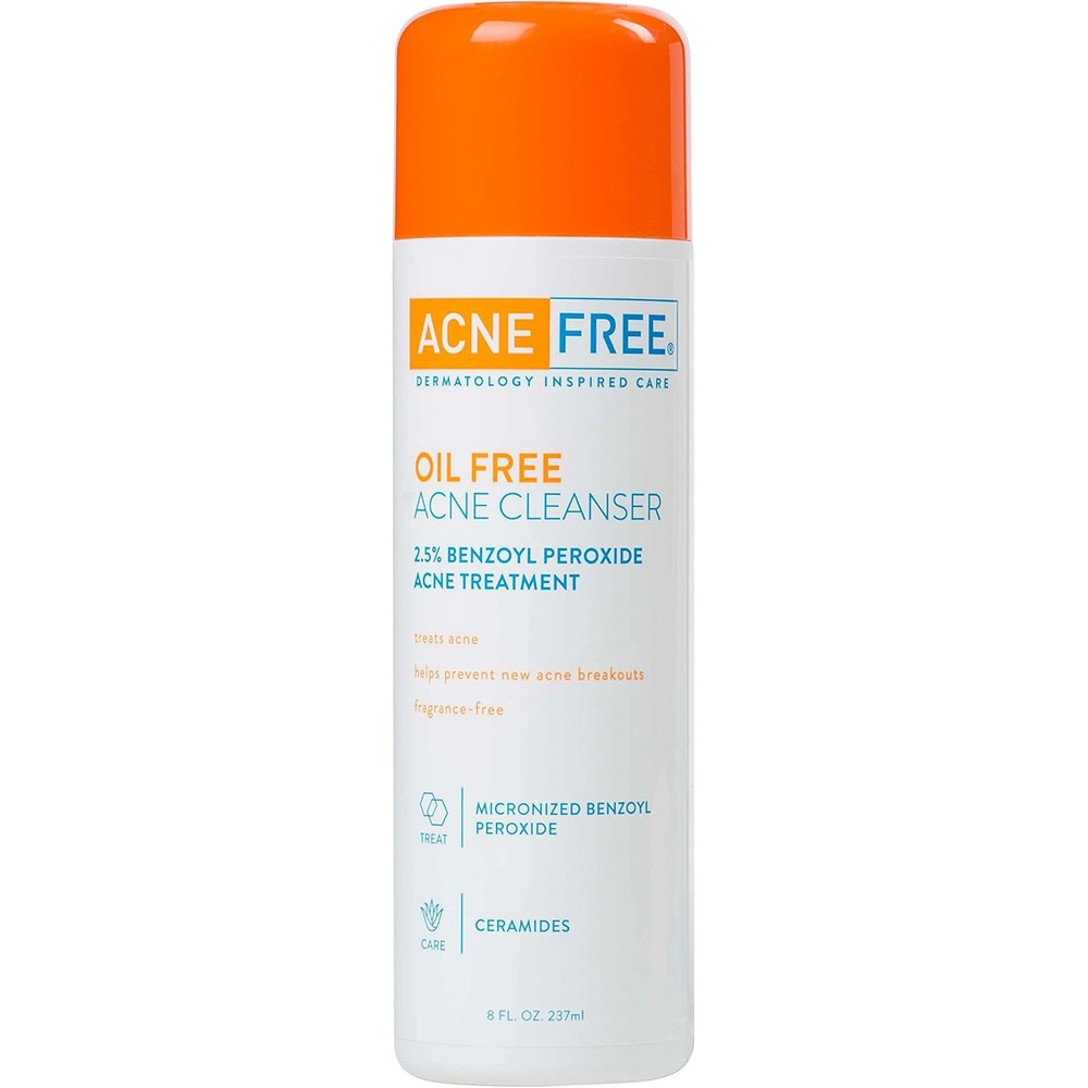 AcneFree Oil Free Acne Cleanser front bottle view
