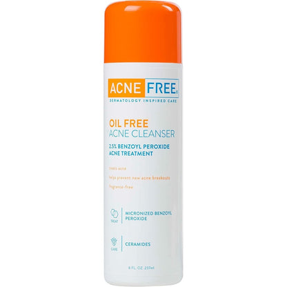 AcneFree Oil Free Acne Cleanser front bottle view