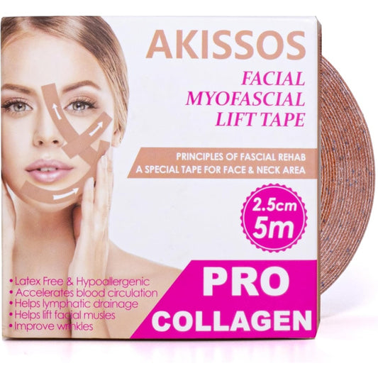 Akissos Gen II 3 in 1 Collagen Face Tape front view roll for wrinkle reduction