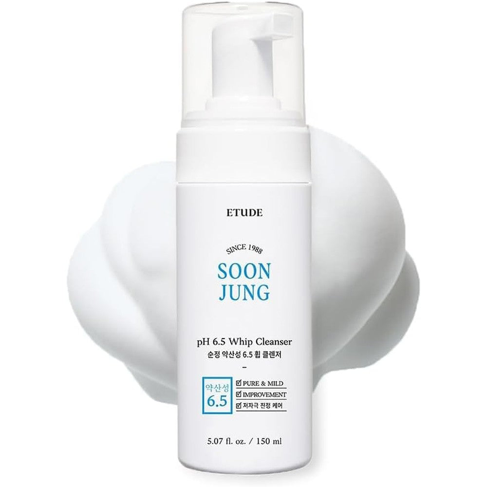 Etude SoonJung pH 6.5 Whip Cleanser bottle front view