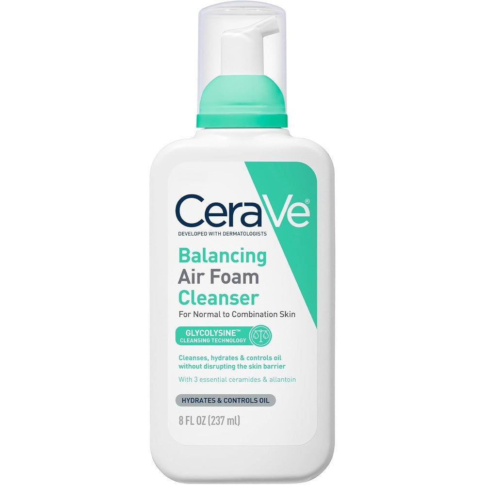CeraVe Balancing Air Foam Face Wash front view bottle for combination skin care