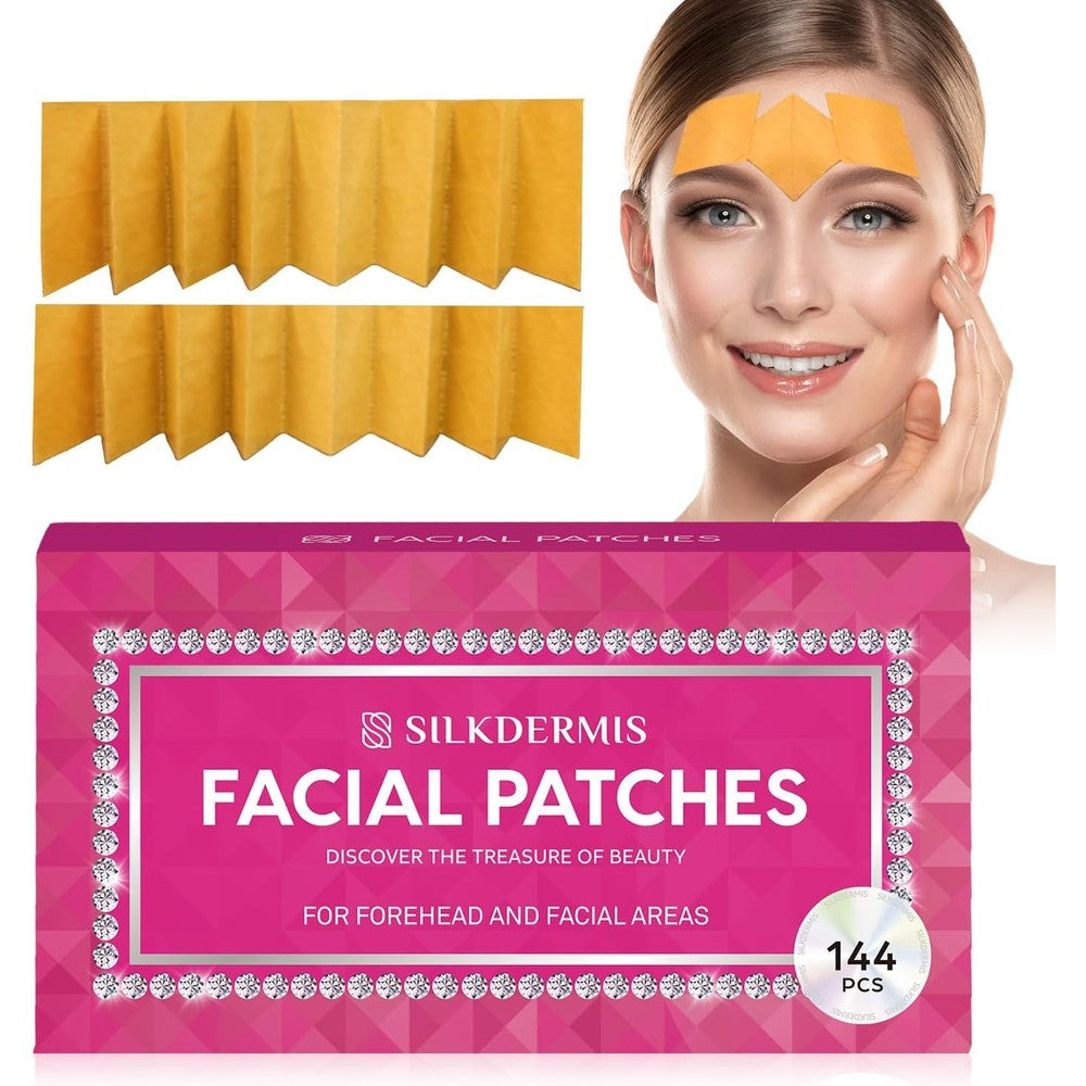 Silkdermis Facial Wrinkle Patches box front view for overnight skin smoothing treatment.