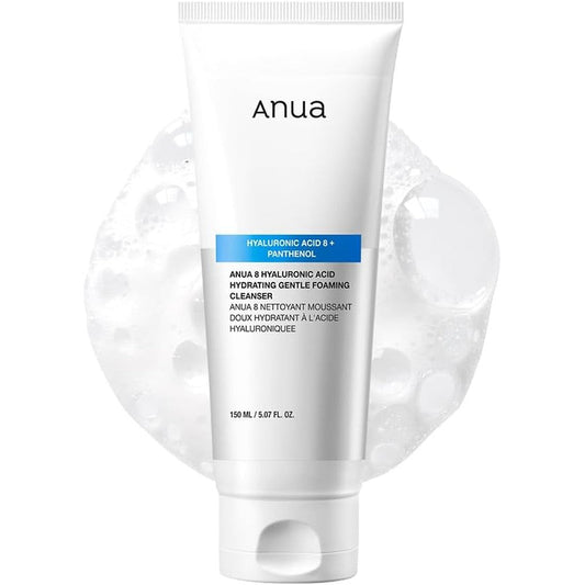 Anua 8 Hyaluronic Acid Hydrating Gentle Foaming Cleanser 150ml front view bottle
