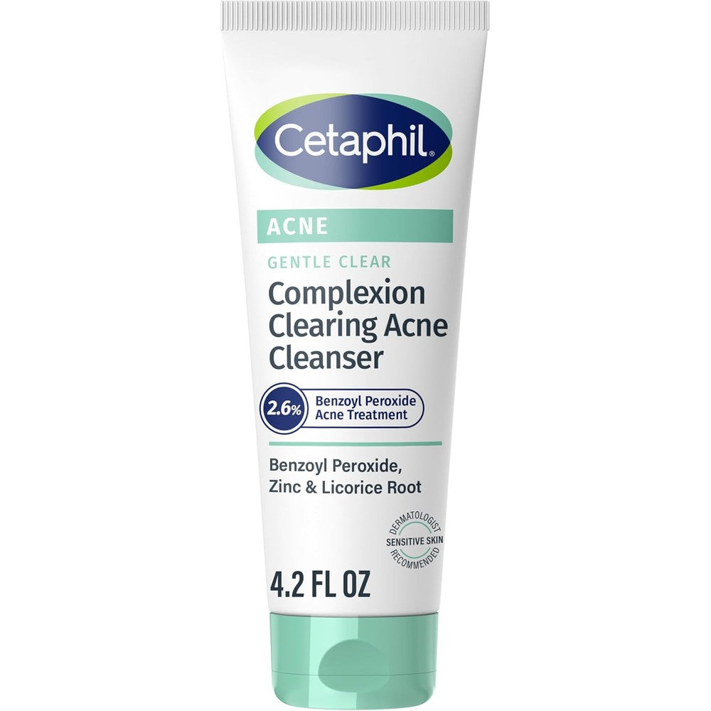 Cetaphil Gentle Clear BPO Acne Cleanser 4.2 Ounce front view packaging for acne treatment