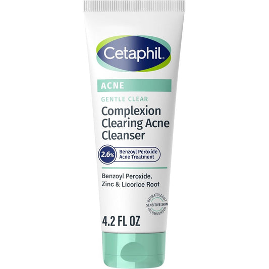 Cetaphil Gentle Clear BPO Acne Cleanser 4.2 Ounce front view packaging for acne treatment