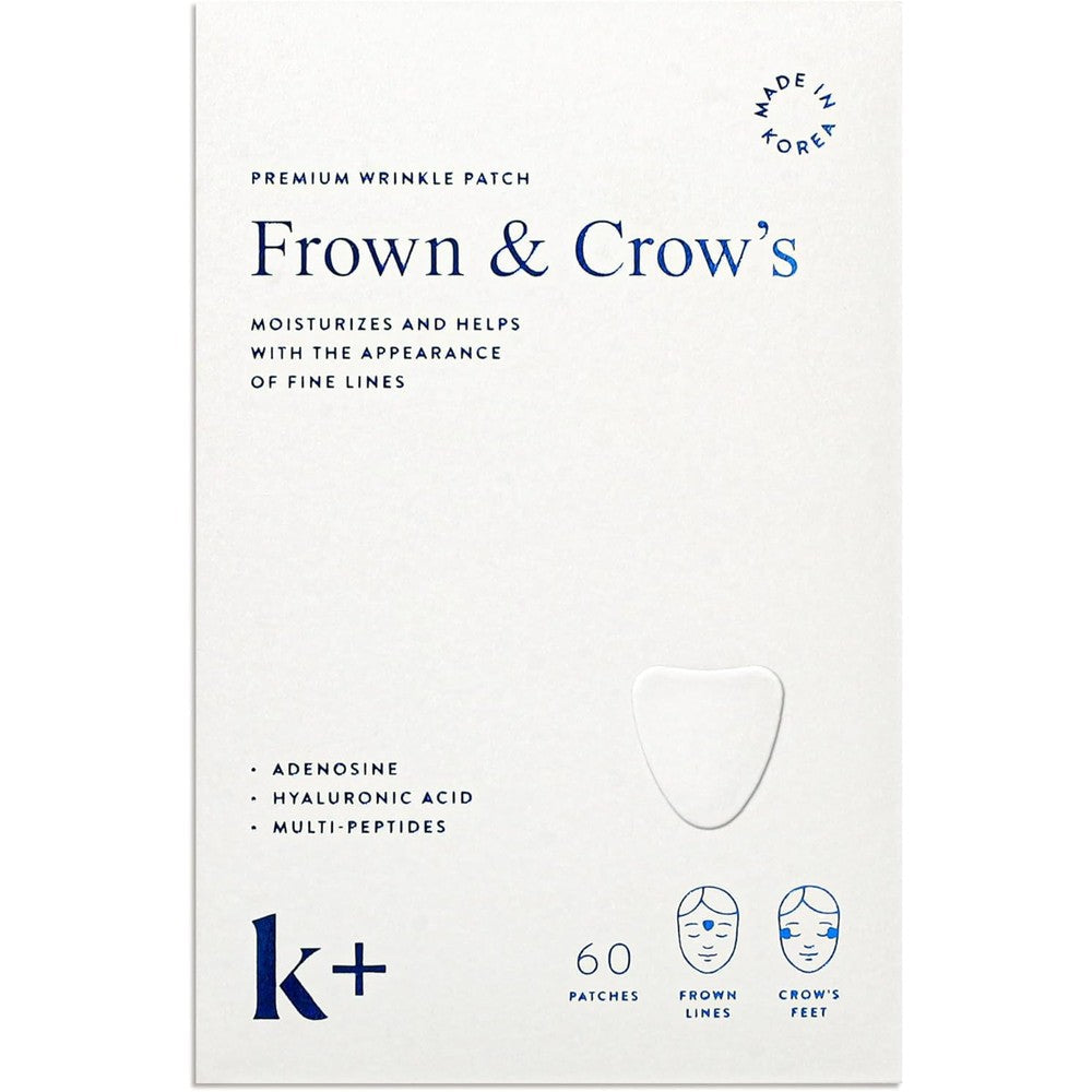KPLUS K+ Wrinkle Patches 60 count front packaging showing the anti-wrinkle treatment box.