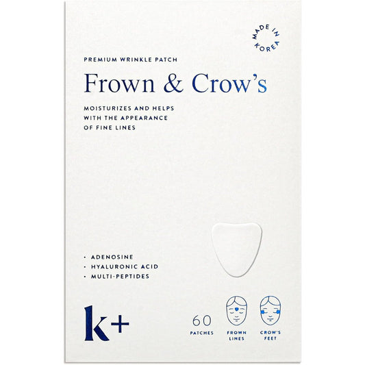 KPLUS K+ Wrinkle Patches 60 count front packaging showing the anti-wrinkle treatment box.