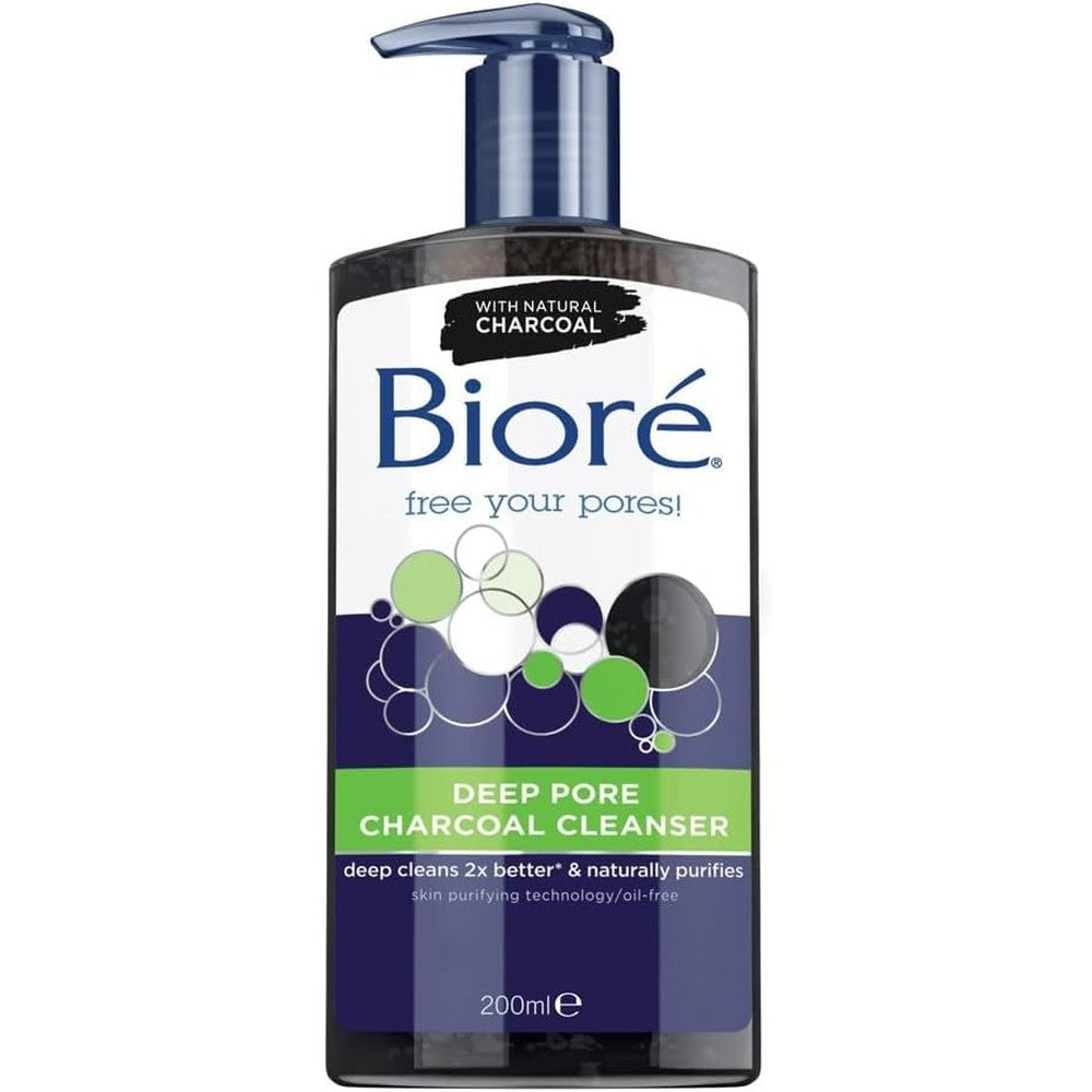 Bioré Deep Pore Charcoal Face Wash front view for oily skin