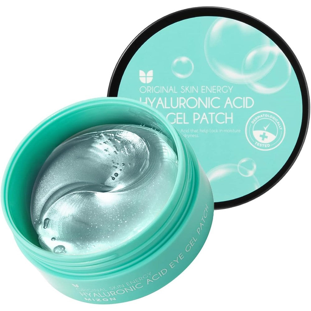 Mizon Triple Hyaluronic Acid Eye Gel Patches front packaging view showing authentic Korean skincare product