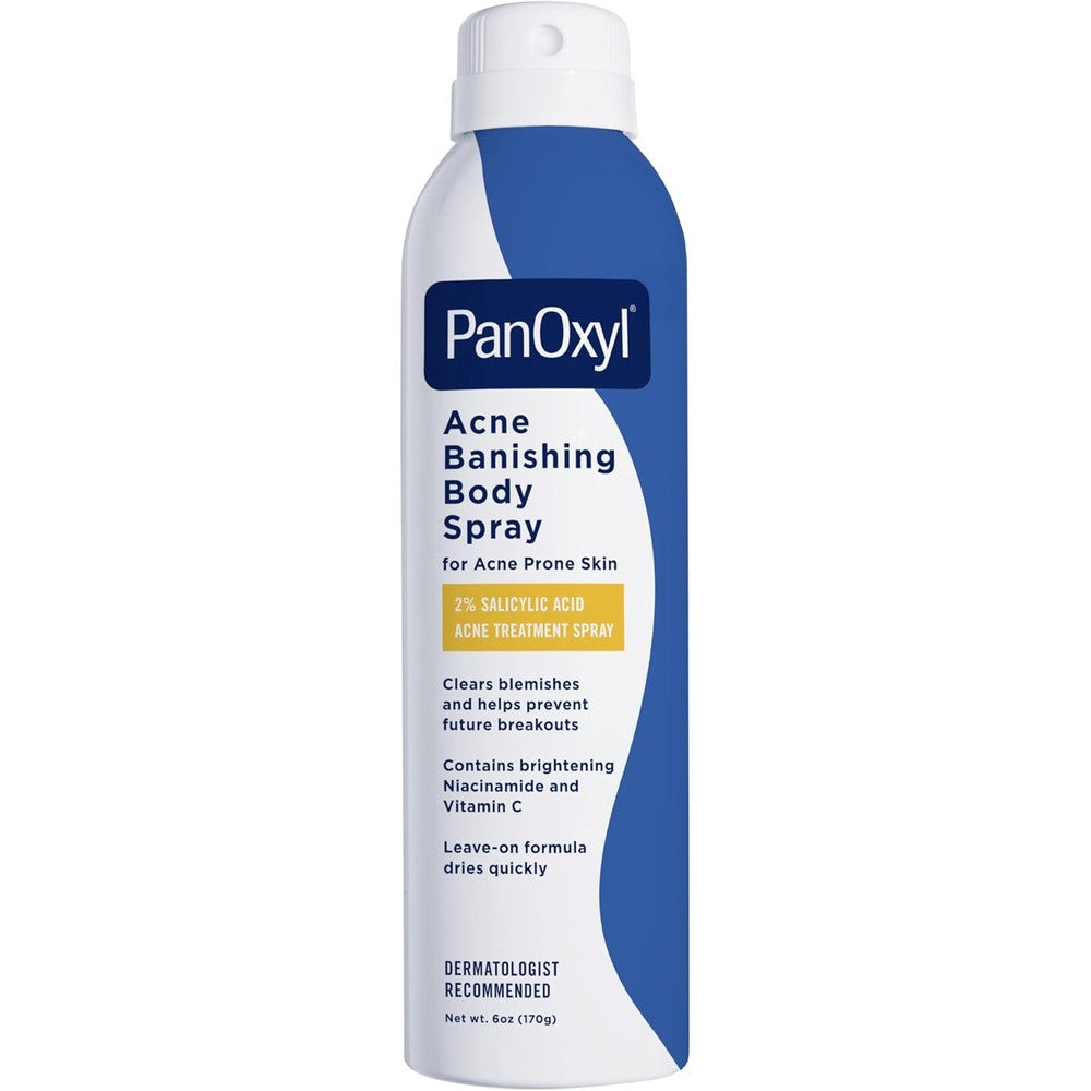 PanOxyl Acne Banishing Body Spray front view bottle