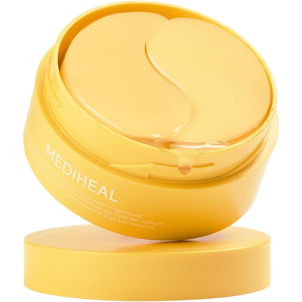 Mediheal Vita Collagen Under Eye Patches front view container showcasing genuine Korean hydrogel pads