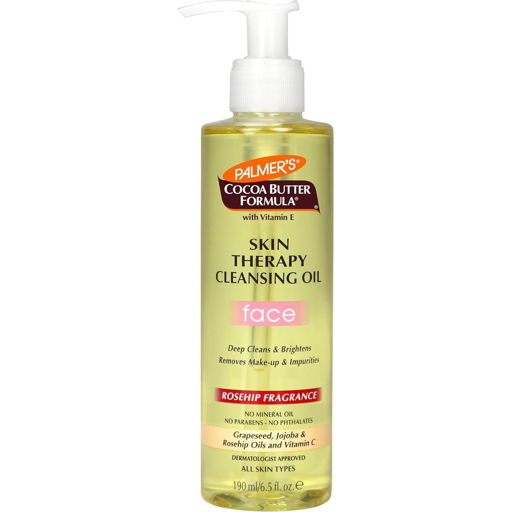 Palmer's Cocoa Butter Formula Skin Therapy Cleansing Oil Gentle Makeup Remover With Rosehip Oil And Vitamin C 6.5 Fluid Ounces - Image 1