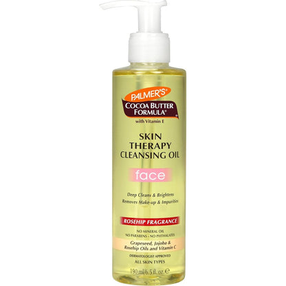 Palmer's Cocoa Butter Formula Skin Therapy Cleansing Oil Gentle Makeup Remover With Rosehip Oil And Vitamin C 6.5 Fluid Ounces - Image 1