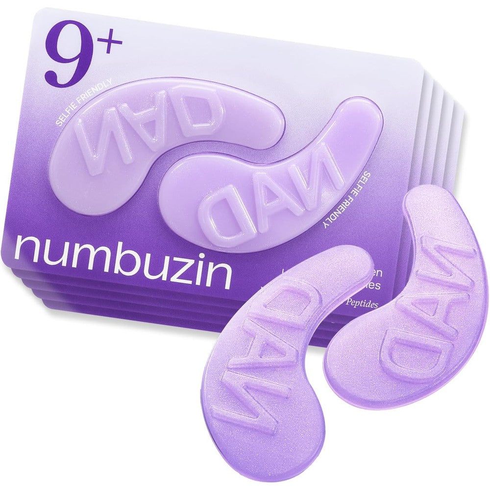 Numbuzin Number 9 NAD Plus Collagen Gel Eye Masks front packaging showing 5 pairs text