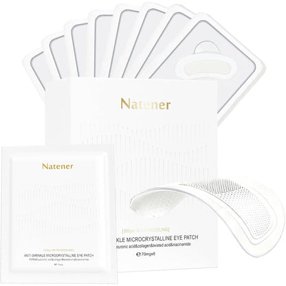 Natener PDRN Micro Eye Patches 8 pairs pack front view showing premium Korean skincare packaging.