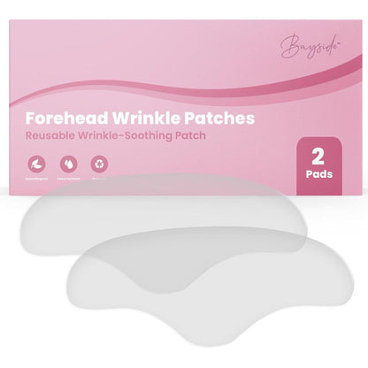 Bayside Forehead Wrinkle Patches front view of the packaging showcasing the reusable silicone pads.