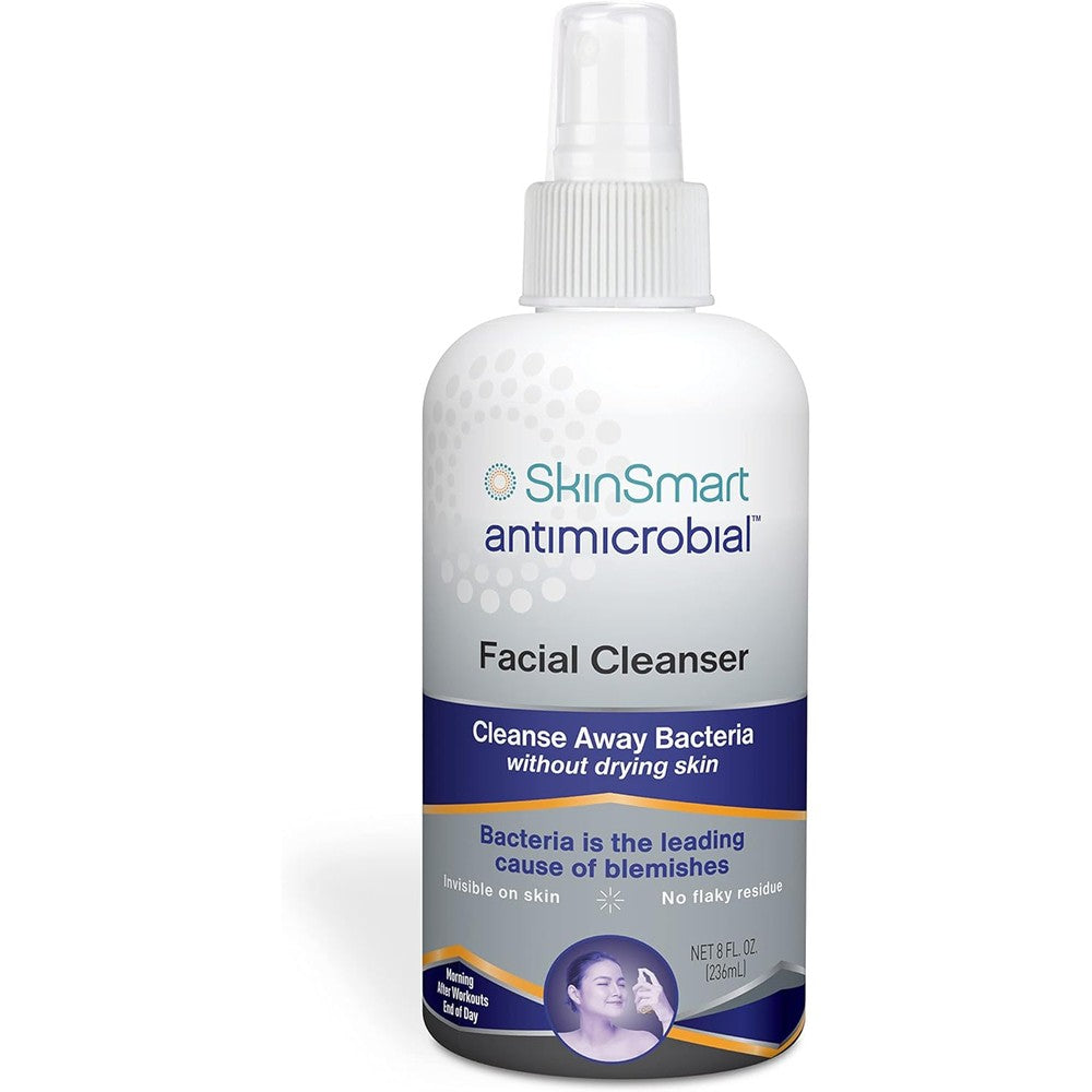 SkinSmart Antimicrobial Facial Cleanser 8 Fluid Ounce bottle front view