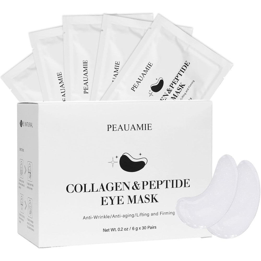 PEAUAMIE under eye patches collagen and peptide eye mask front view packaging
