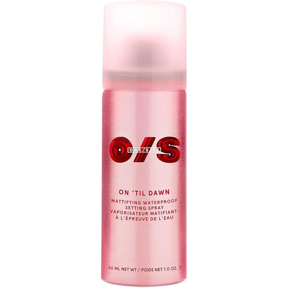 One Size On Til Dawn Mattifying Waterproof Setting Spray front view for makeup setting
