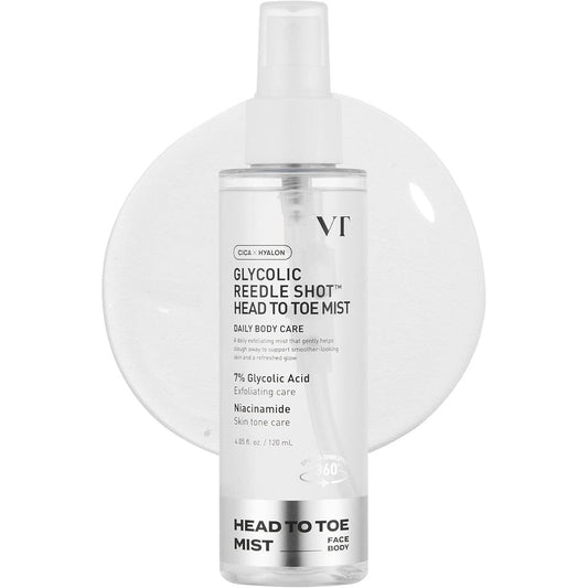 VT Cosmetics 7% Glycolic Acid Reedle Shot Head-to-Toe Mist bottle front view
