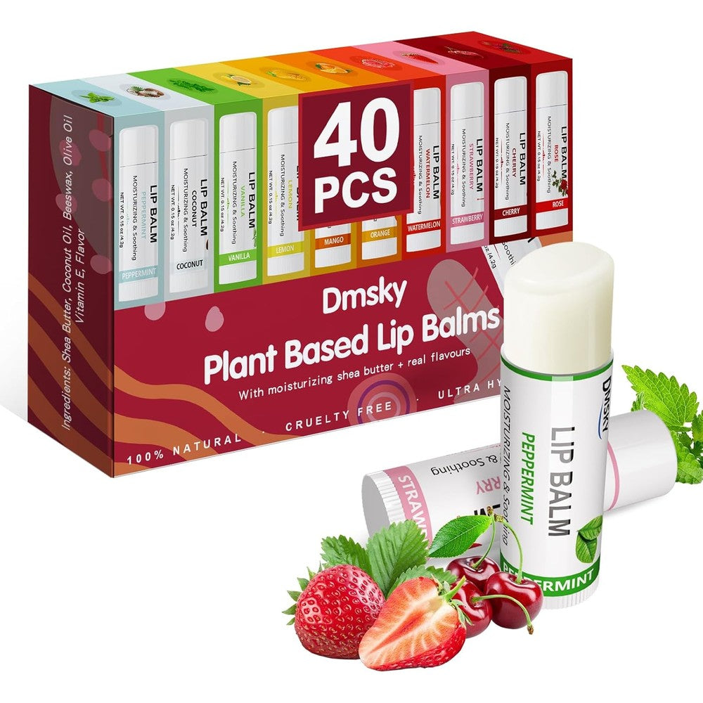 Dmsky 40 pack fruit lip balm variety set front view