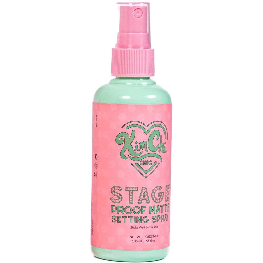 KimChi Chic Beauty Stage Proof Matte Setting Spray front view bottle on white background