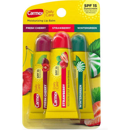 Carmex Daily Care Moisturizing Lip Balm variety pack front view
