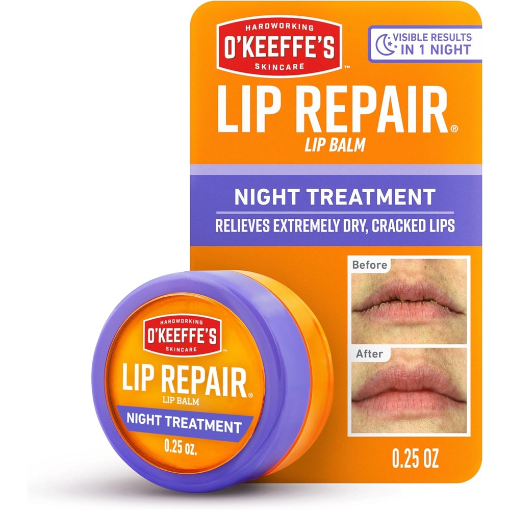 O'Keeffe's Lip Repair Night Treatment jar front view