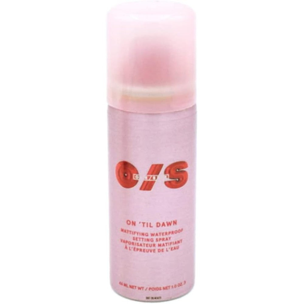 ONE/SIZE by Patrick Starrr Mini On Til Dawn Mattifying Waterproof Setting Spray front view bottle