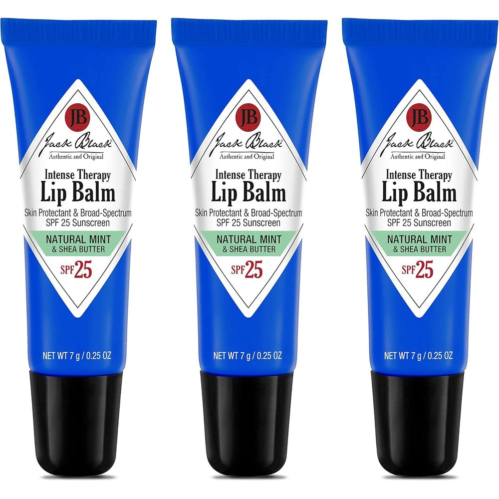 Jack Black Intense Therapy Lip Balm tube with SPF 25 for sun protection and hydration